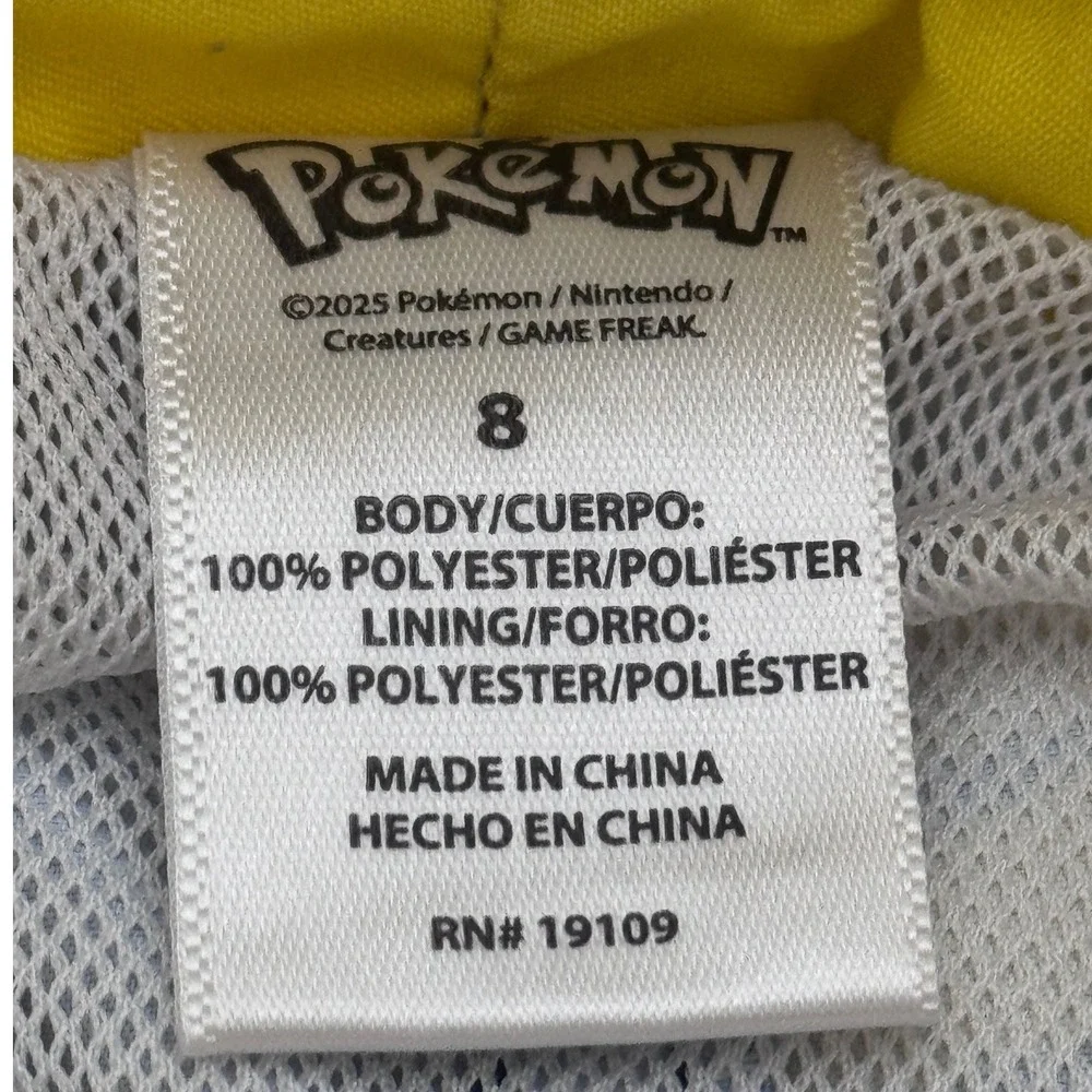 Pokemon Pikachu Boys Sz 8 Swim Trunks Bu/Yw Board‎ Shorts Mesh Lined